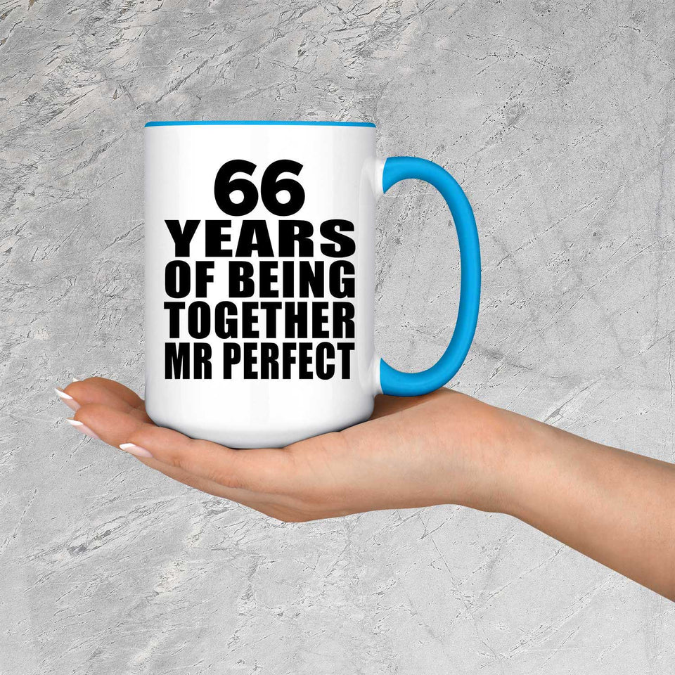 66th Anniversary 66 Years Of Being Mr Perfect - 15oz Accent Mug Blue