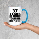 37th Anniversary 37 Years Of Being Mrs Perfect - 15oz Accent Mug Blue