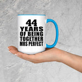 44th Anniversary 44 Years Of Being Mrs Perfect - 15oz Accent Mug Blue