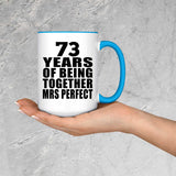 73rd Anniversary 73 Years Of Being Mrs Perfect - 15oz Accent Mug Blue