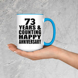 Happy 73rd Anniversary 73 Years & Counting - 15oz Accent Mug Blue