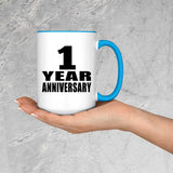 1st Anniversary 1 Year - 15oz Accent Mug Blue