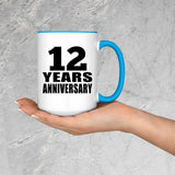12th Anniversary 12 Years - 15oz Accent Mug Blue