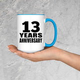 13th Anniversary 13 Years - 15oz Accent Mug Blue