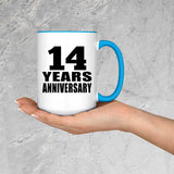 14th Anniversary 14 Years - 15oz Accent Mug Blue