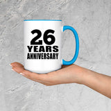 26th Anniversary 26 Years - 15oz Accent Mug Blue