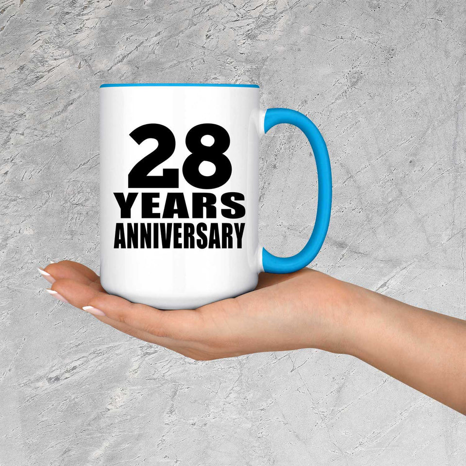 28th Anniversary 28 Years - 15oz Accent Mug Blue