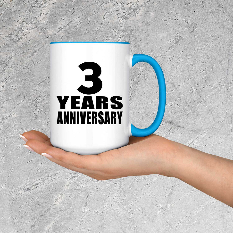 3rd Anniversary 3 Years - 15oz Accent Mug Blue