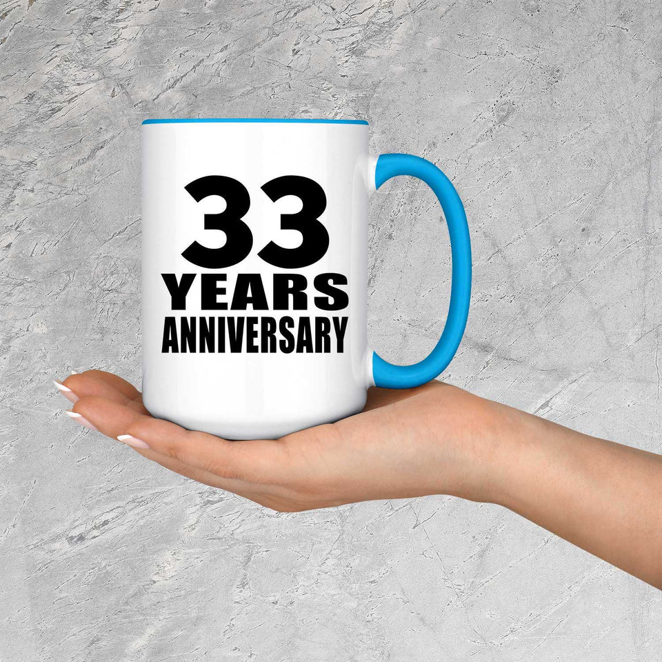 33rd Anniversary 33 Years - 15oz Accent Mug Blue