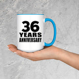 36th Anniversary 36 Years - 15oz Accent Mug Blue