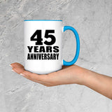 45th Anniversary 45 Years - 15oz Accent Mug Blue