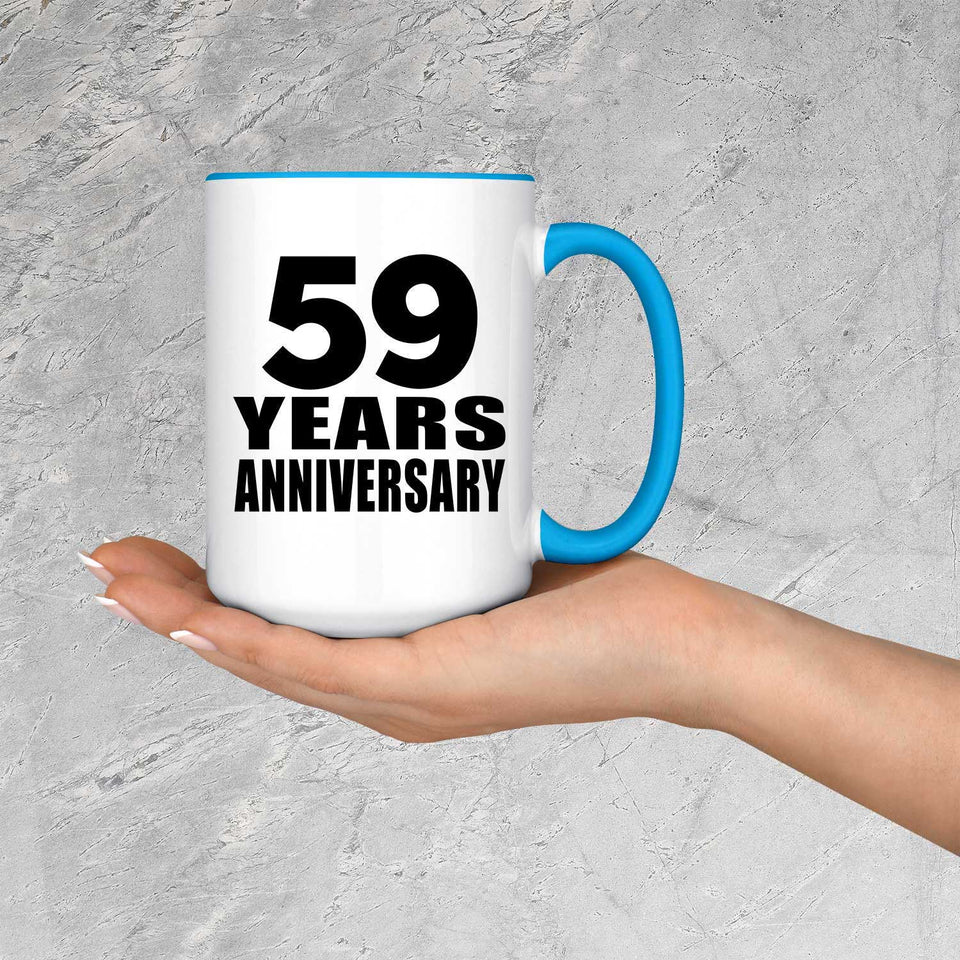 59th Anniversary 59 Years - 15oz Accent Mug Blue