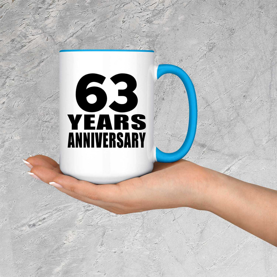 63rd Anniversary 63 Years - 15oz Accent Mug Blue