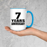 7th Anniversary 7 Years - 15oz Accent Mug Blue