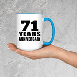 71st Anniversary 71 Years - 15oz Accent Mug Blue