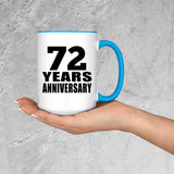 72nd Anniversary 72 Years - 15oz Accent Mug Blue