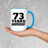 73rd Anniversary 73 Years - 15oz Accent Mug Blue