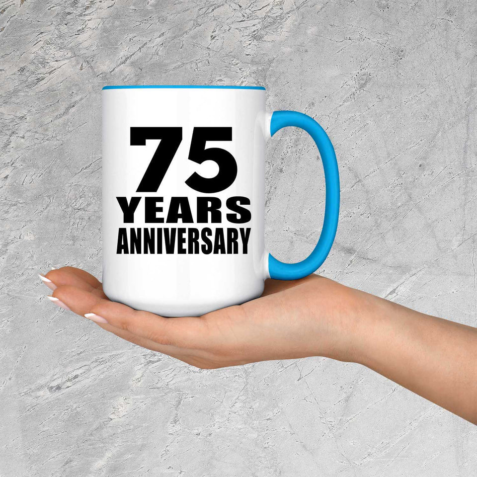 75th Anniversary 75 Years - 15oz Accent Mug Blue