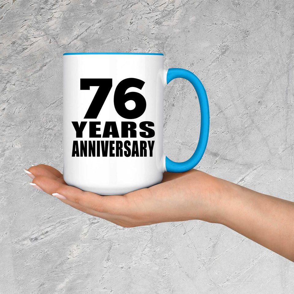 76th Anniversary 76 Years - 15oz Accent Mug Blue