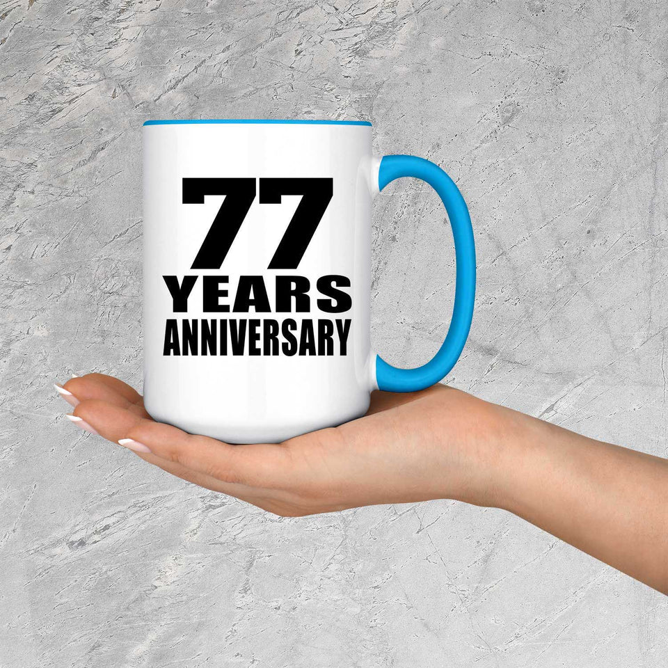 77th Anniversary 77 Years - 15oz Accent Mug Blue