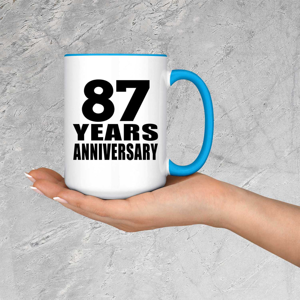 87th Anniversary 87 Years - 15oz Accent Mug Blue