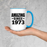 51st Birthday Amazing Since 1973 - 15oz Accent Mug Blue