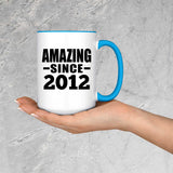 12th Birthday Amazing Since 2012 - 15oz Accent Mug Blue