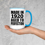 104th Birthday Made In 1920 Aged to Perfection - 15oz Accent Mug Blue