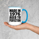 48th Birthday Made In 1976 Aged to Perfection - 15oz Accent Mug Blue