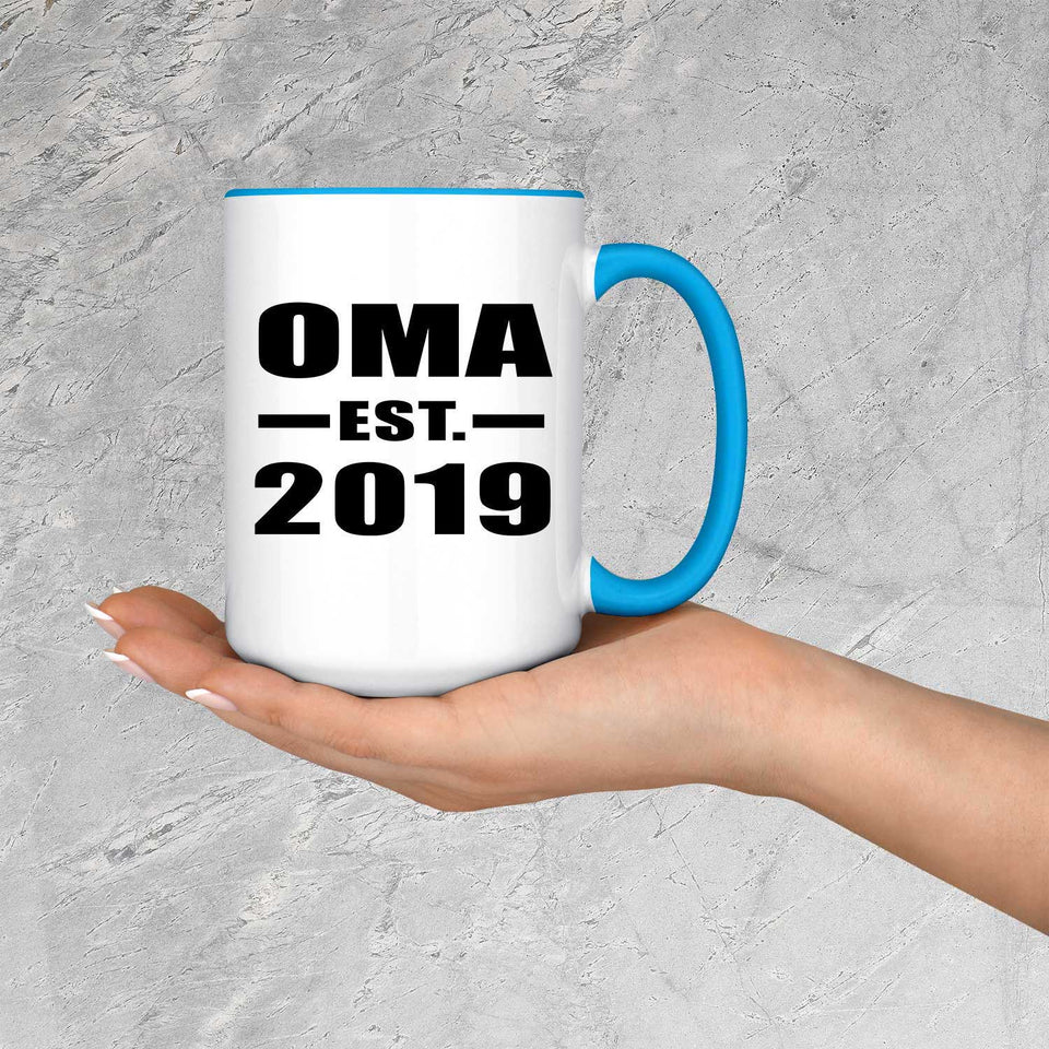 Oma Established EST. 2019 - 15oz Accent Mug Blue