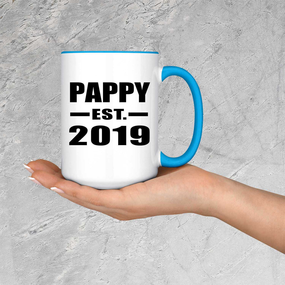 Pappy Established EST. 2019 - 15oz Accent Mug Blue