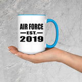 Air Force Established EST. 2019 - 15oz Accent Mug Blue