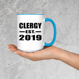 Clergy Established EST. 2019 - 15oz Accent Mug Blue