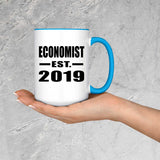 Economist Established EST. 2019 - 15oz Accent Mug Blue
