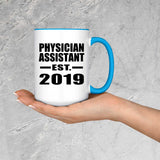 Physician Assistant Established EST. 2019 - 15oz Accent Mug Blue