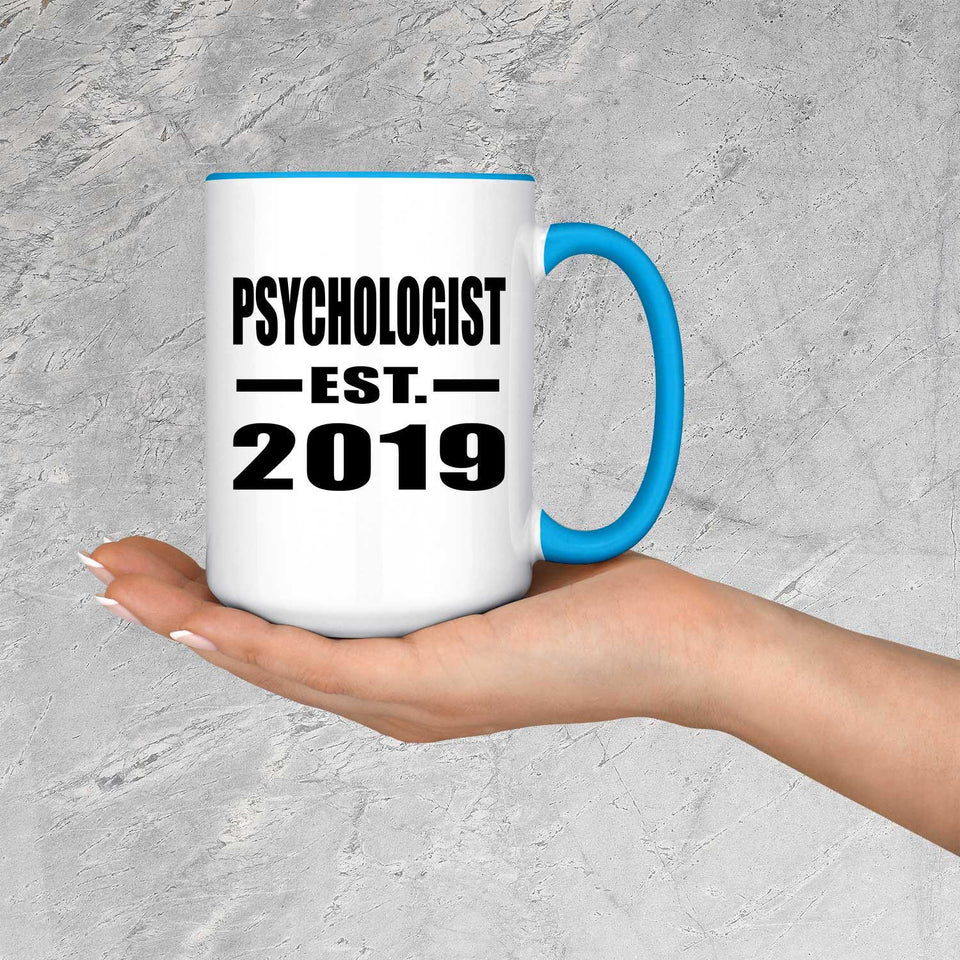 Psychologist Established EST. 2019 - 15oz Accent Mug Blue