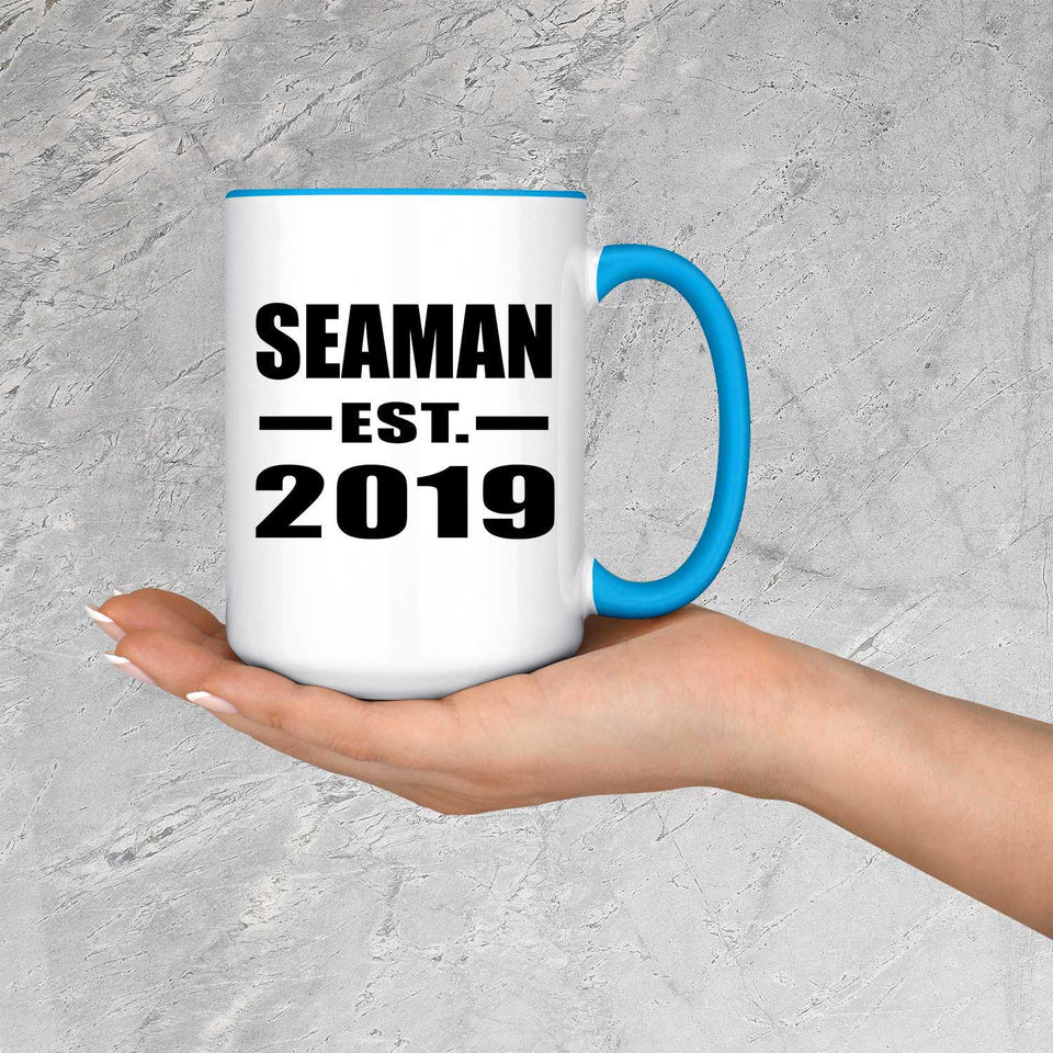 Seaman Established EST. 2019 - 15oz Accent Mug Blue