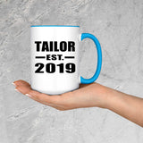 Tailor Established EST. 2019 - 15oz Accent Mug Blue