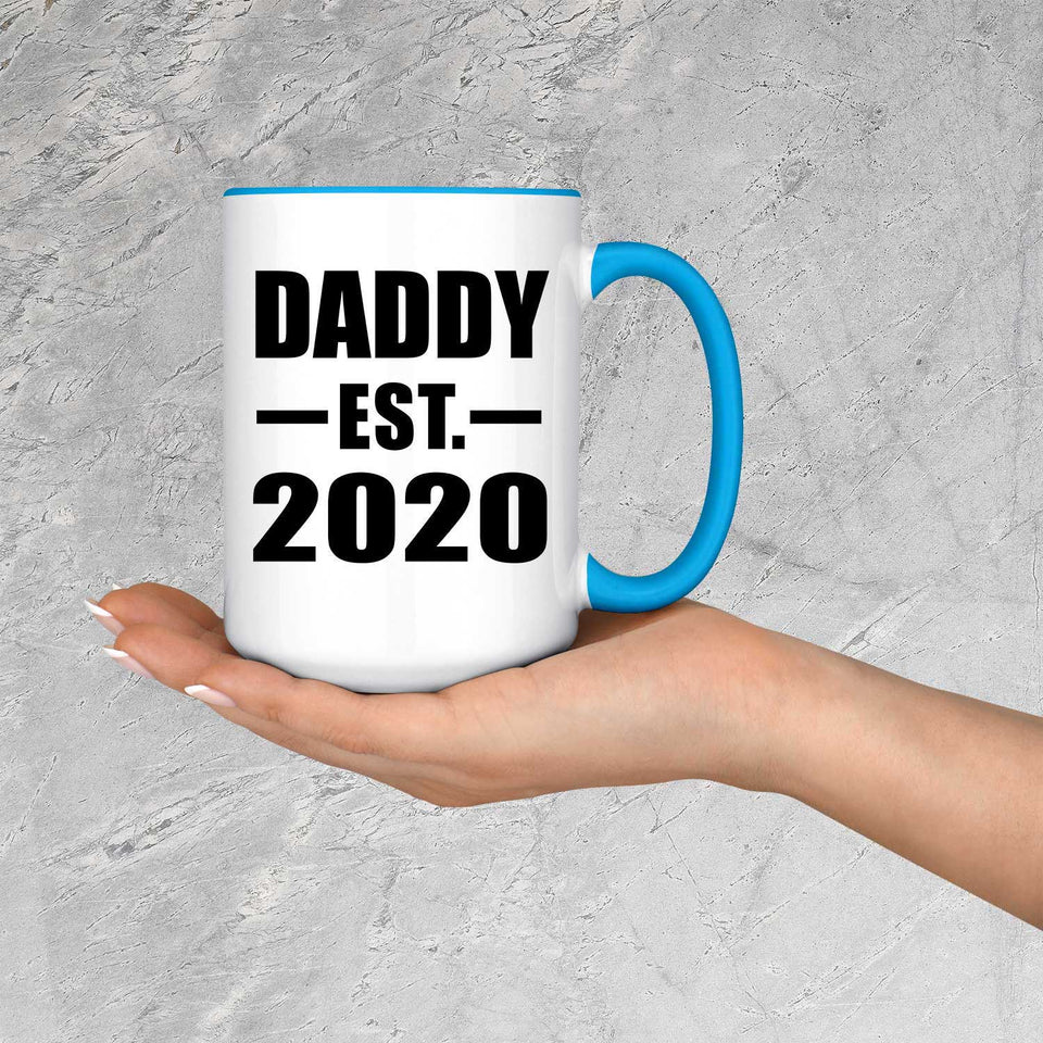 Daddy Established EST. 2020 - 15oz Accent Mug Blue