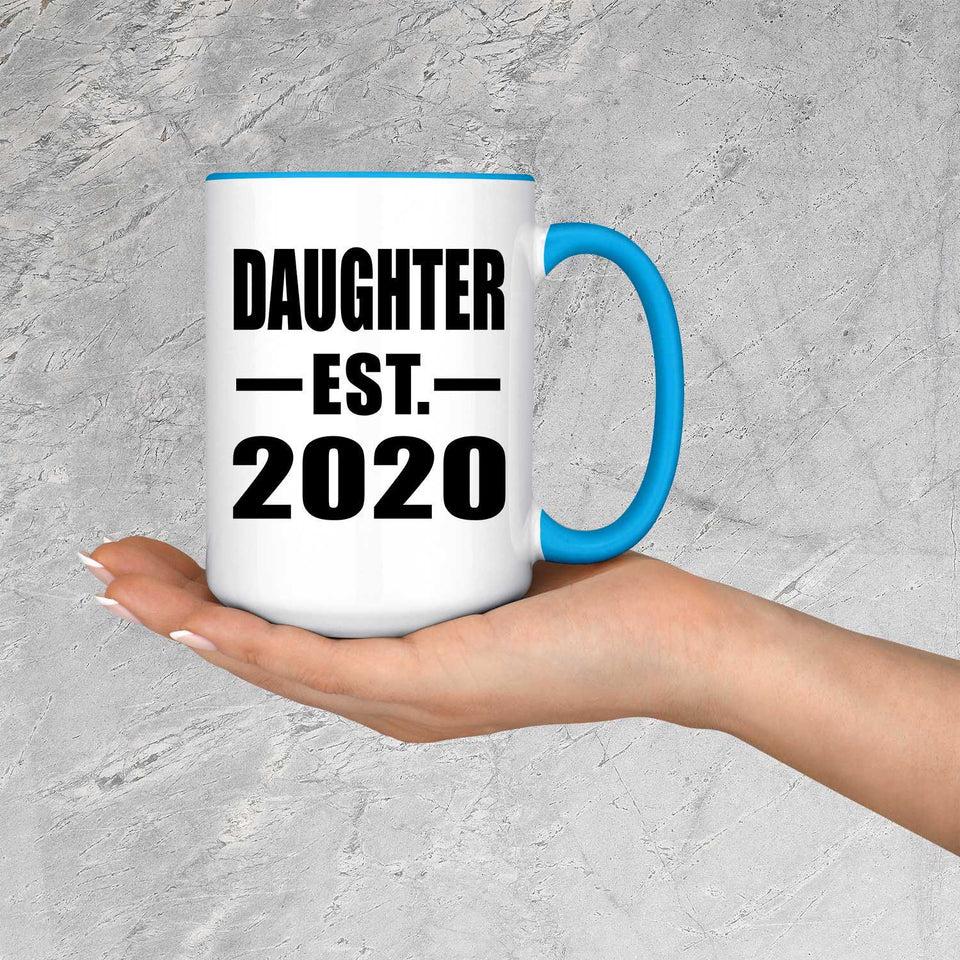 Daughter Established EST. 2020 - 15oz Accent Mug Blue