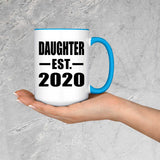 Daughter Established EST. 2020 - 15oz Accent Mug Blue