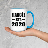 Fiancee Established EST. 2020 - 15oz Accent Mug Blue