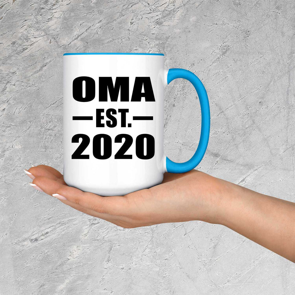 Oma Established EST. 2020 - 15oz Accent Mug Blue