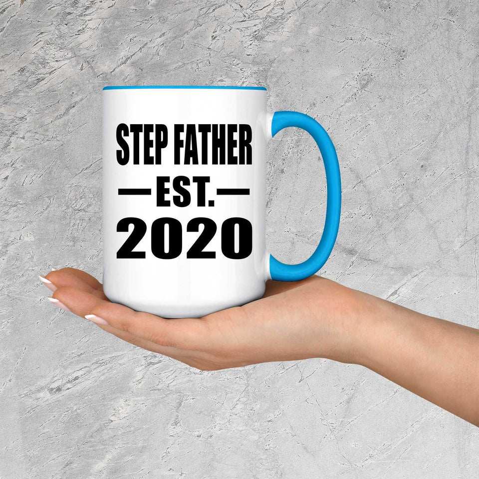 Step Father Established EST. 2020 - 15oz Accent Mug Blue
