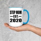 Step Mom Established EST. 2020 - 15oz Accent Mug Blue