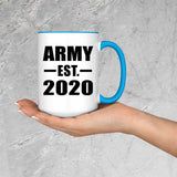 Army Established EST. 2020 - 15oz Accent Mug Blue