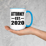 Attorney Established EST. 2020 - 15oz Accent Mug Blue