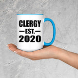 Clergy Established EST. 2020 - 15oz Accent Mug Blue