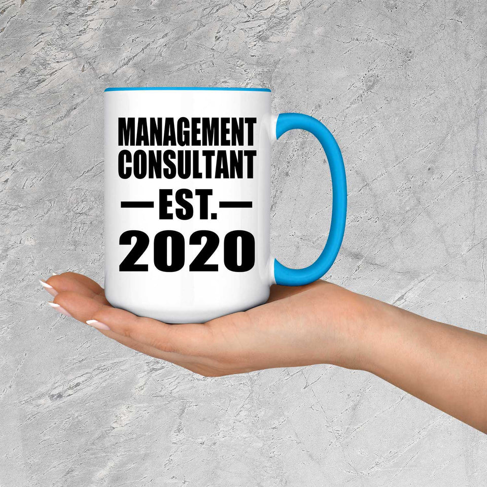 Management Consultant Established EST. 2020 - 15oz Accent Mug Blue