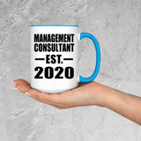 Management Consultant Established EST. 2020 - 15oz Accent Mug Blue